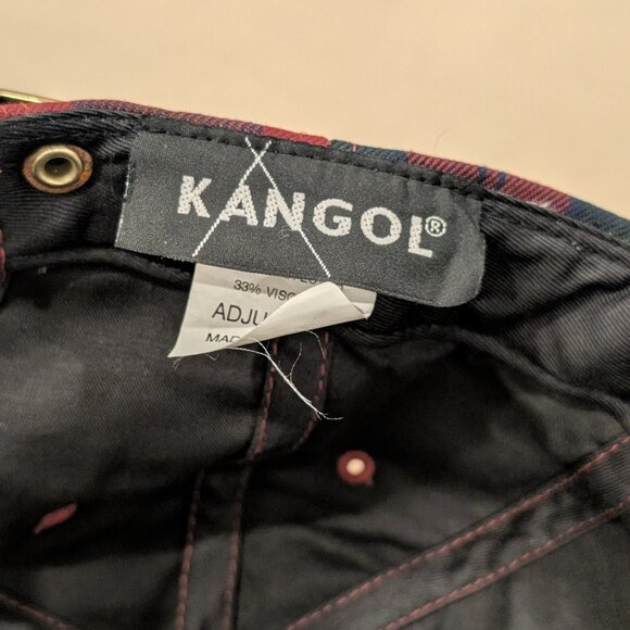 Kangol Red Tartan Plaid Baseball Cap with Gold Hardware Fall Winter Preppy - Picture 5 of 7